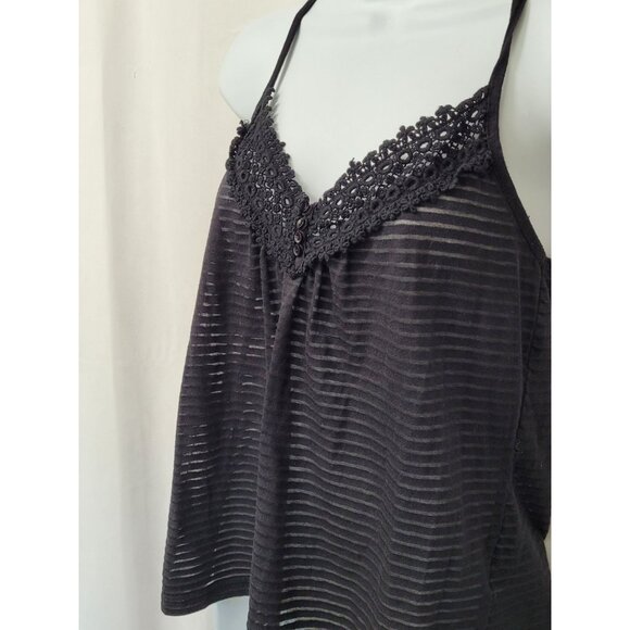LEI Lace Trim Tank Top Stretch Junior M Fairy Grunge Y2K Elena Gilbert Spaghetti - Picture 8 of 12